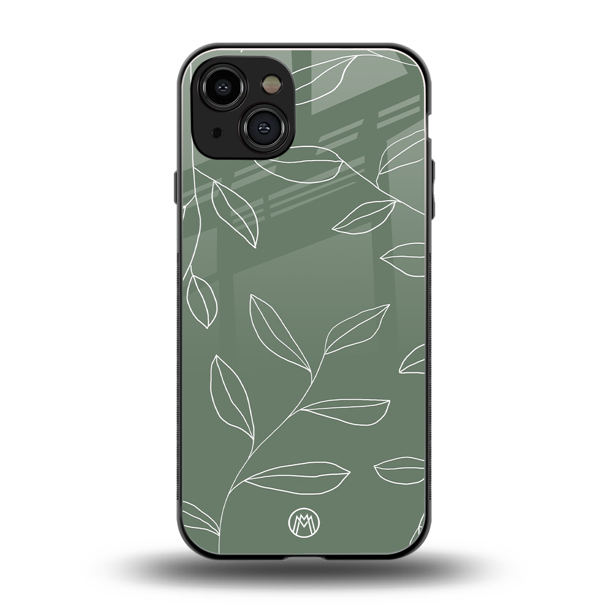 green petals back phone cover | glass case for iphone 15
