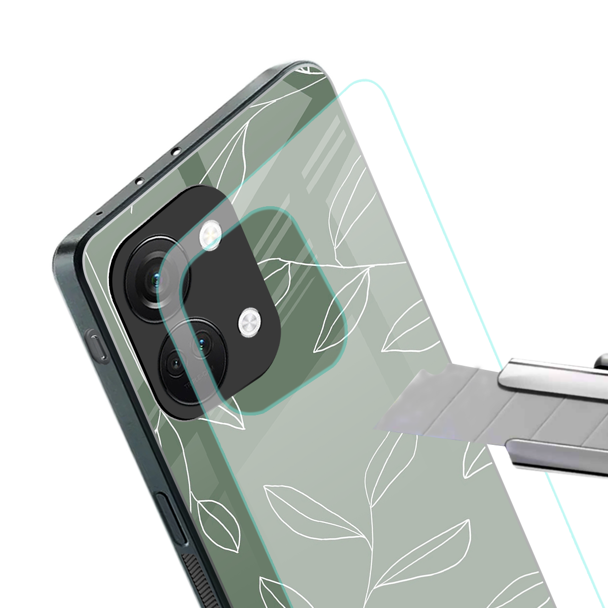 green petals back phone cover | glass case for oneplus nord 3