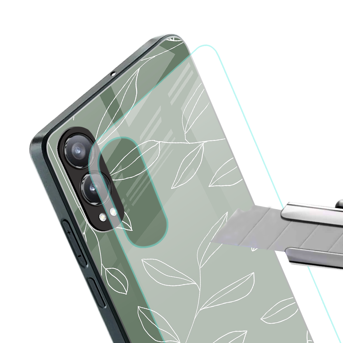 green petals back phone cover | glass case for oneplus nord ce 4 lite