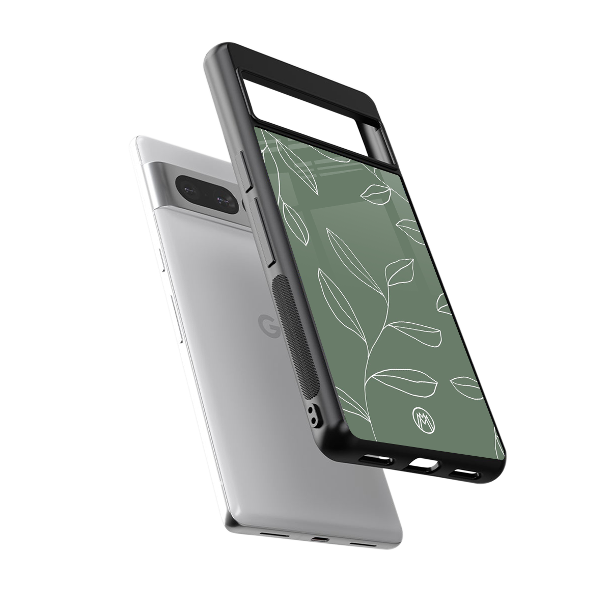 green petals back phone cover | glass case for google pixel 7 pro