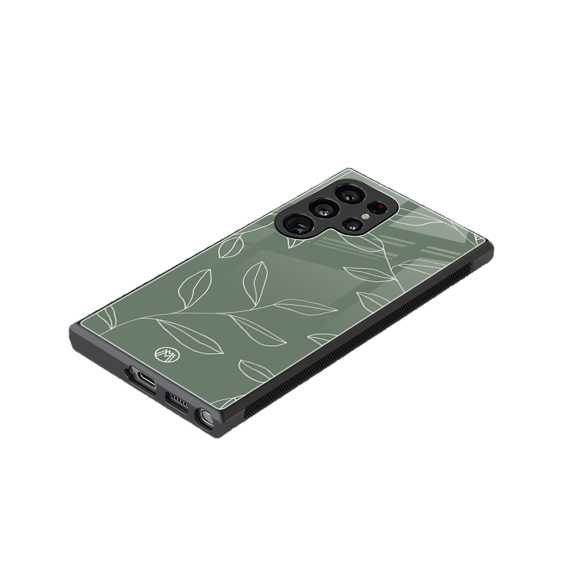 green petals back phone cover | glass case for samsung galaxy s24 ultra