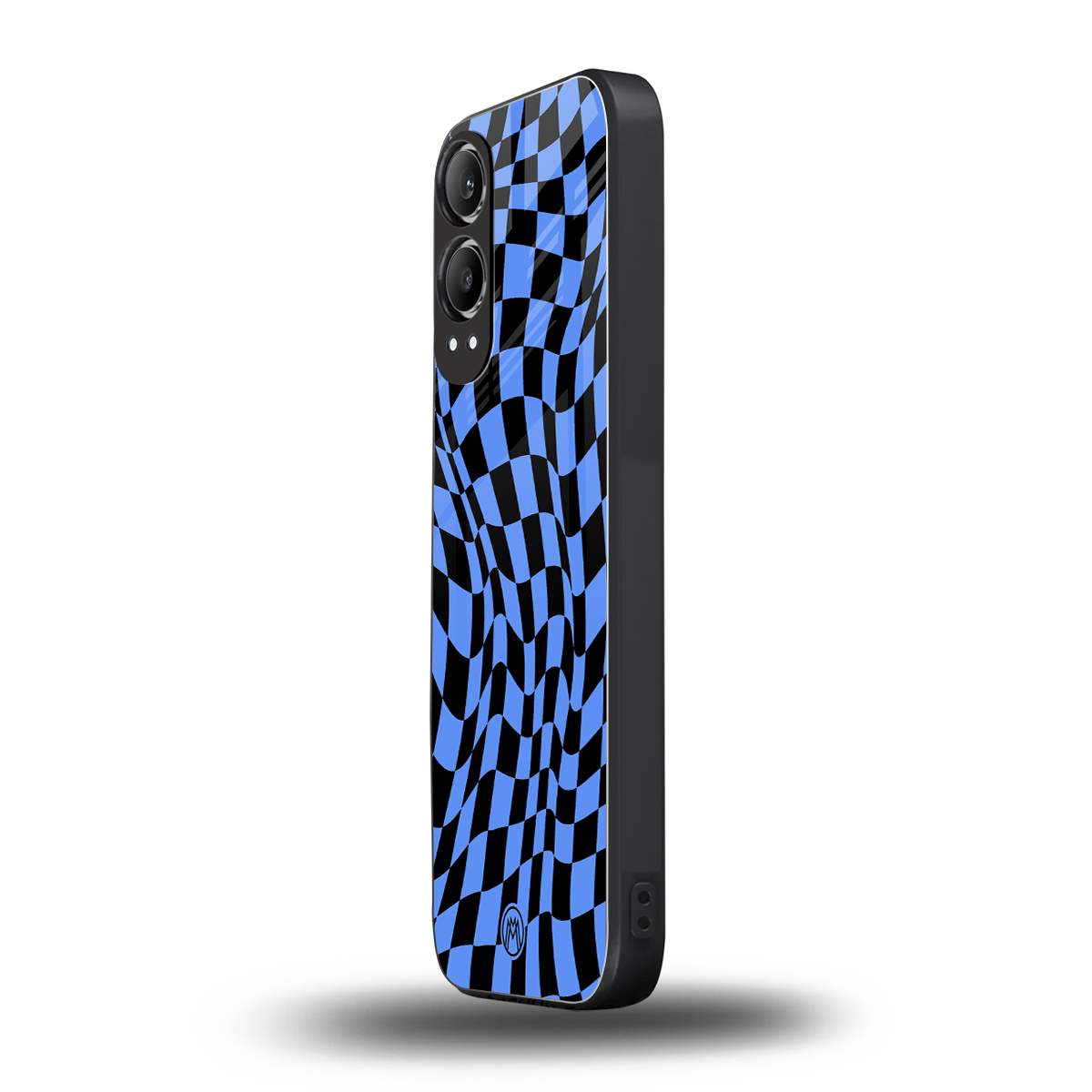 groovy blue black pattern back phone cover | glass case for oneplus nord ce 4 lite