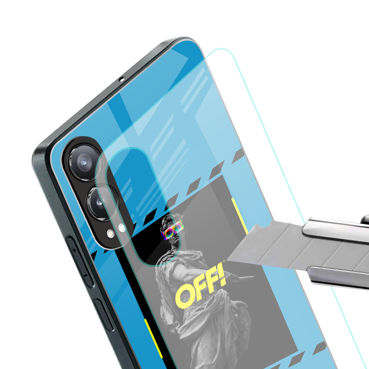 groovy caesar back phone cover | glass case for oneplus nord ce 4 lite