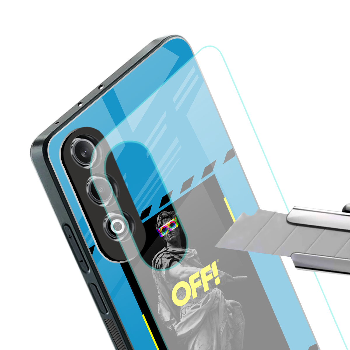 groovy caesar back phone cover | glass case for oneplus nord ce 4