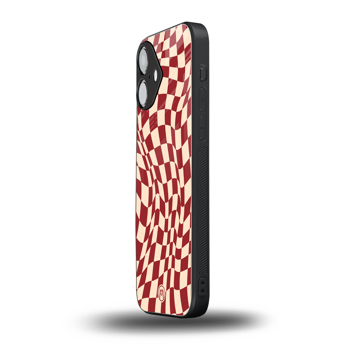 groovy red cream pattern back phone cover | glass case for iphone 16