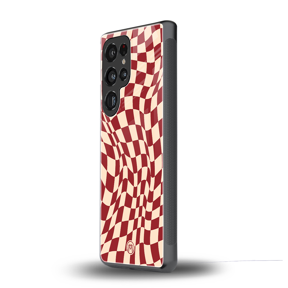 groovy red cream pattern back phone cover | glass case for samsung galaxy s25 ultra