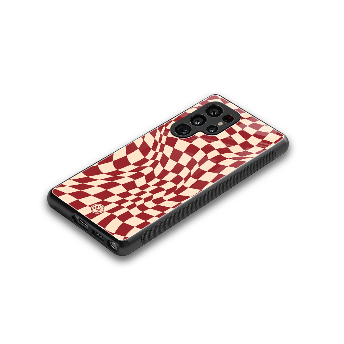 groovy red cream pattern back phone cover | glass case for samsung galaxy s25 ultra