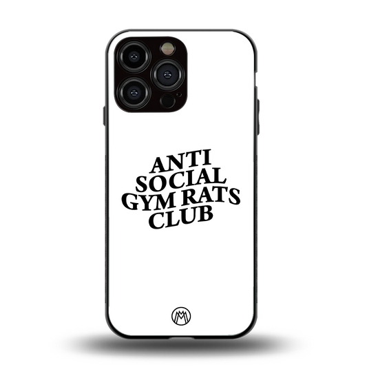 gym rats club back phone cover | glass case for iphone 14 pro max