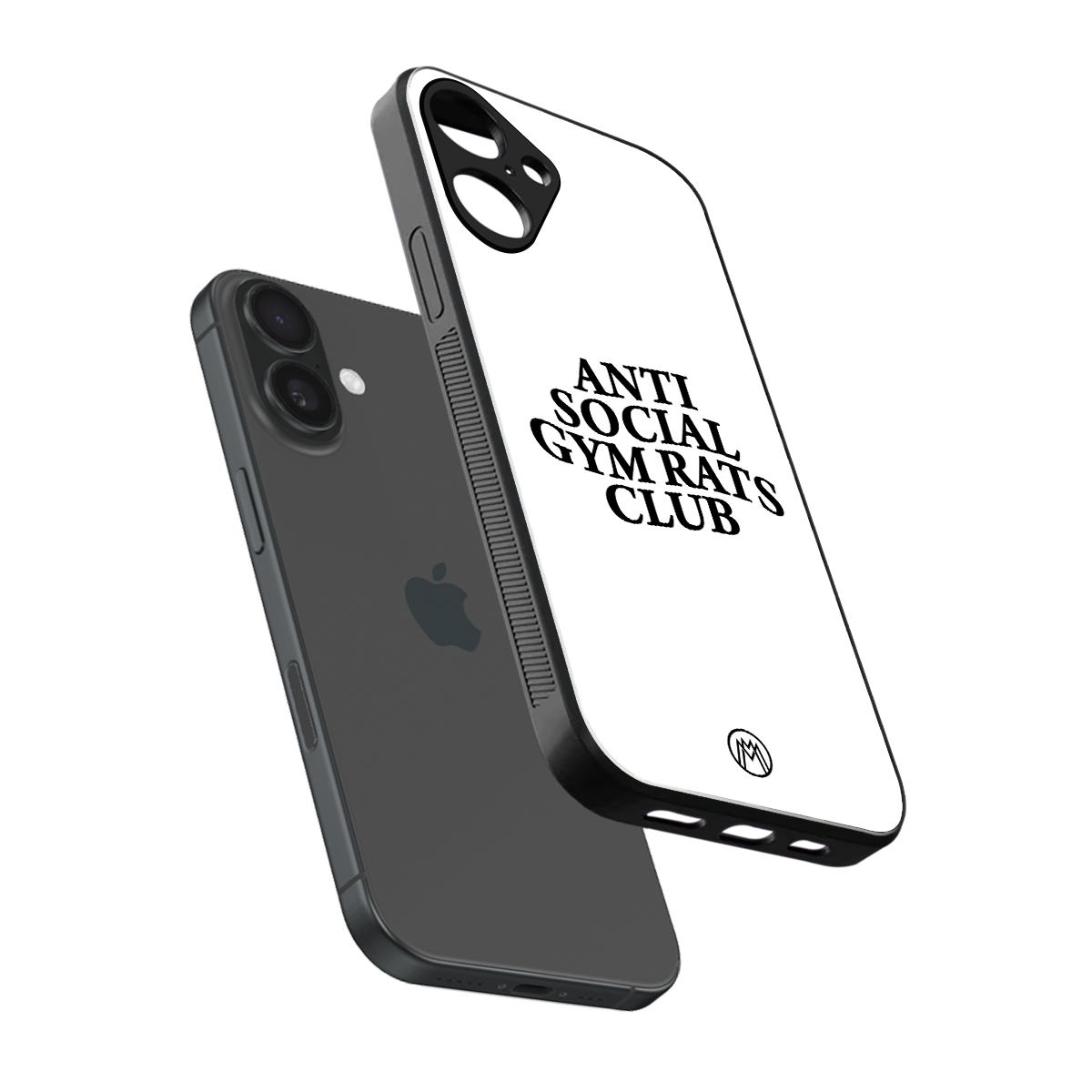 gym rats club back phone cover | glass case for iphone 16 plus