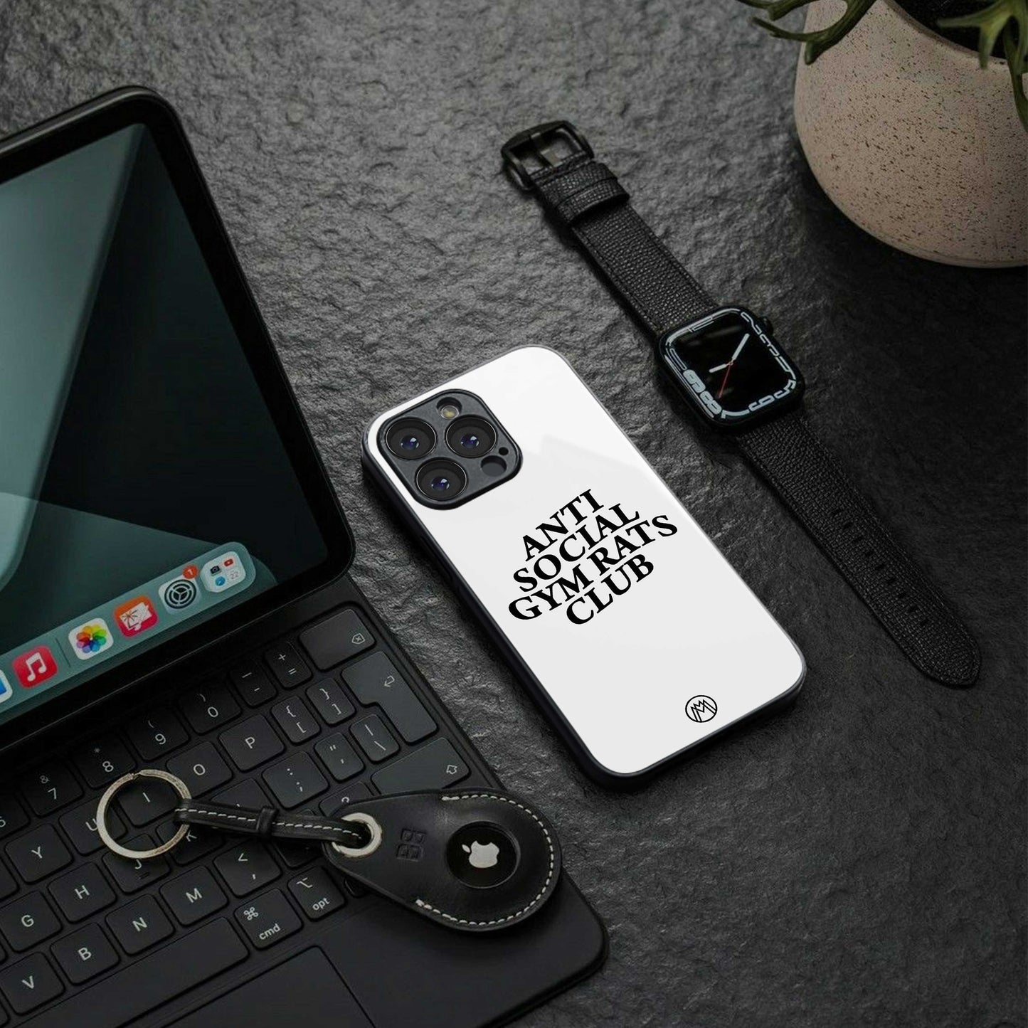 gym rats club back phone cover | glass case for iphone 13 mini