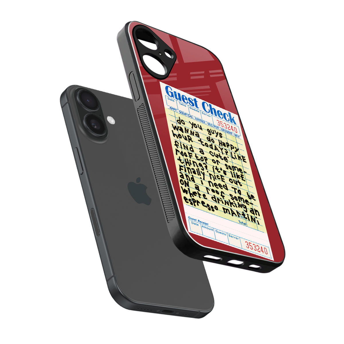 happy hour back phone cover | glass case for iphone 16 plus
