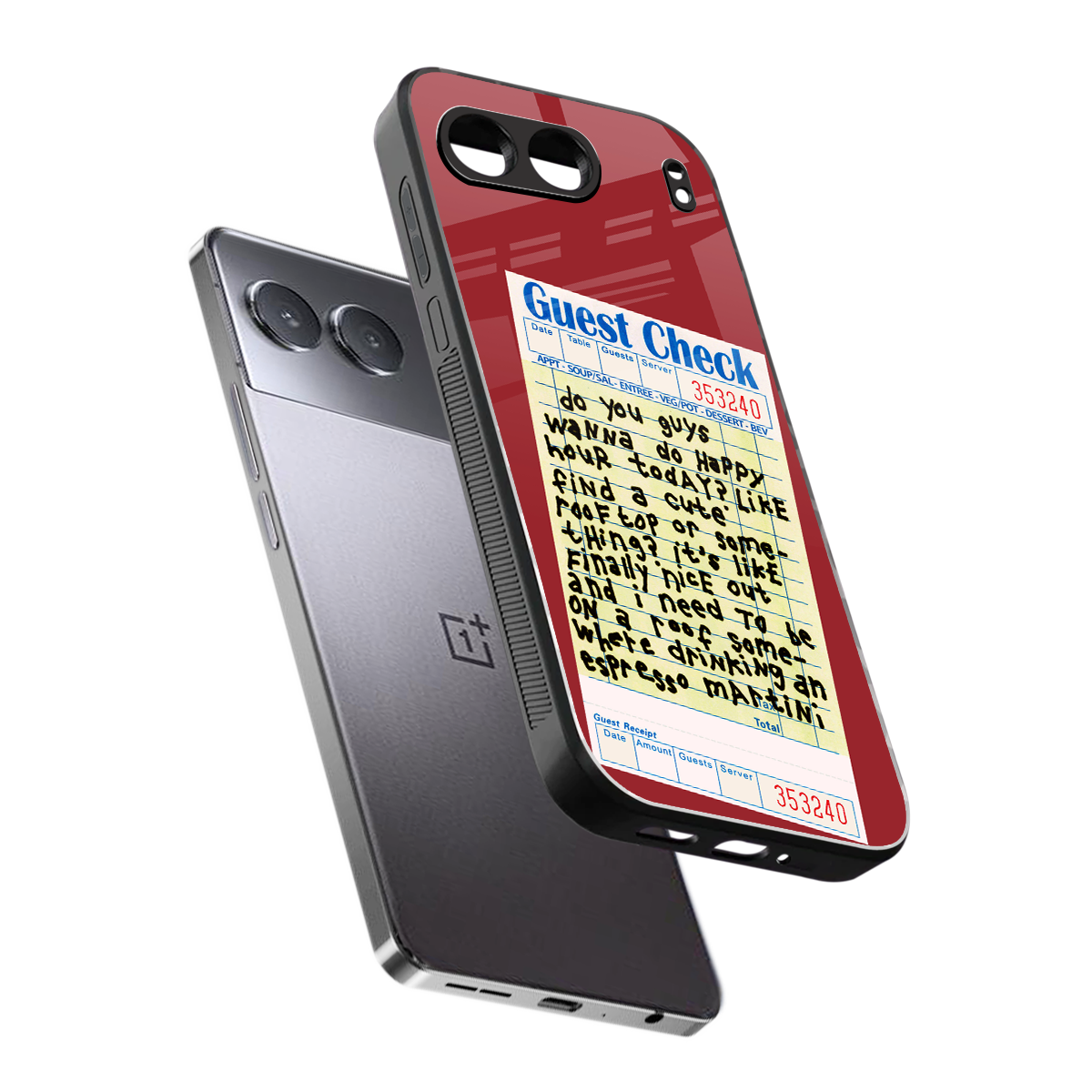 happy hour back phone cover | glass case for oneplus nord 4