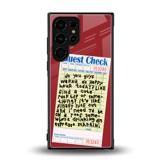 happy hour back phone cover | glass case for samsung galaxy s24 ultra