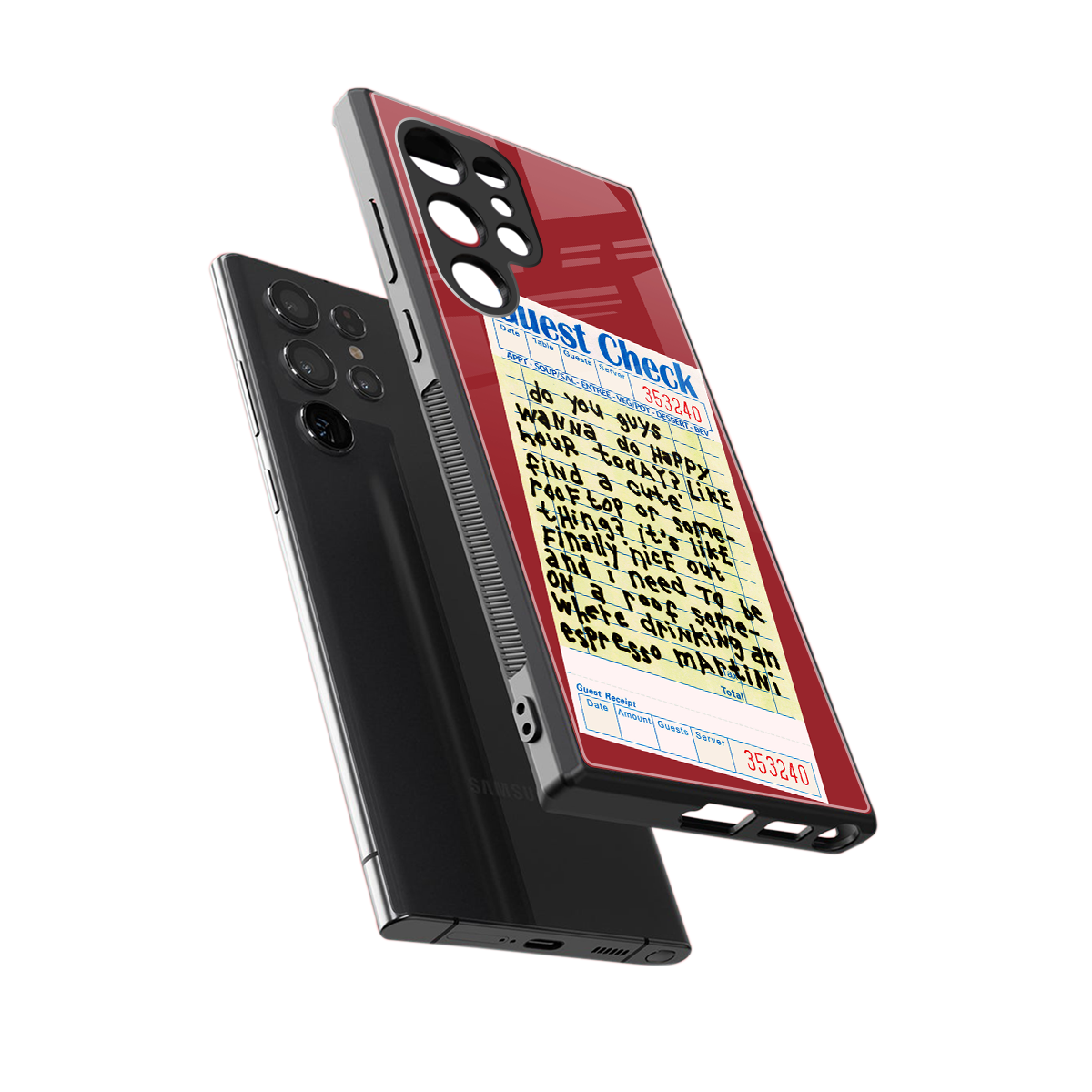 happy hour back phone cover | glass case for samsung galaxy s24 ultra