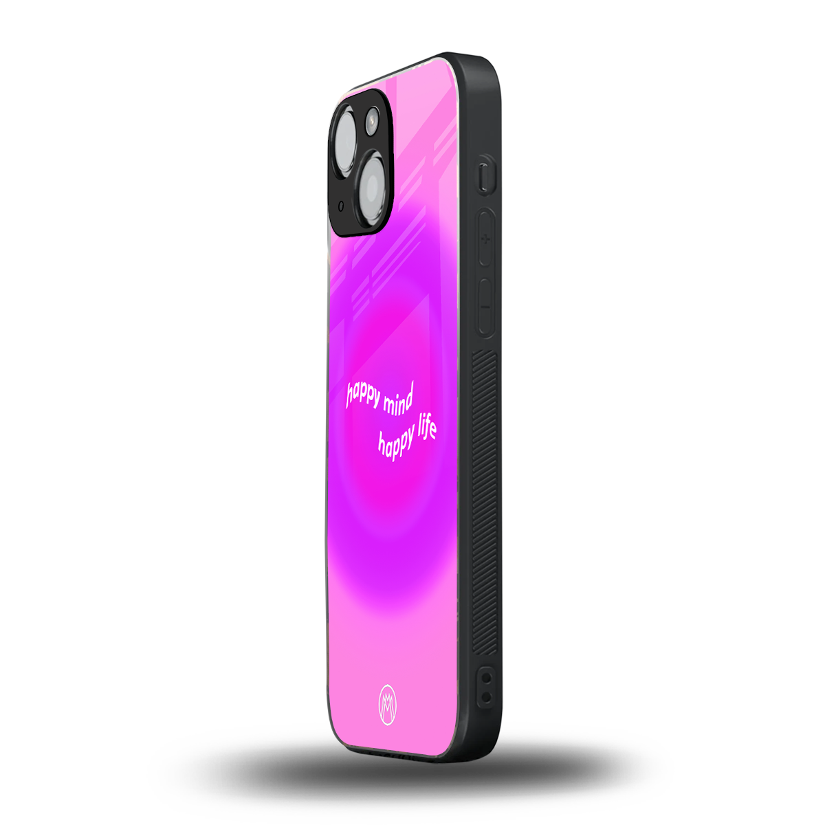 happy mind back phone cover | glass case for iphone 13 mini