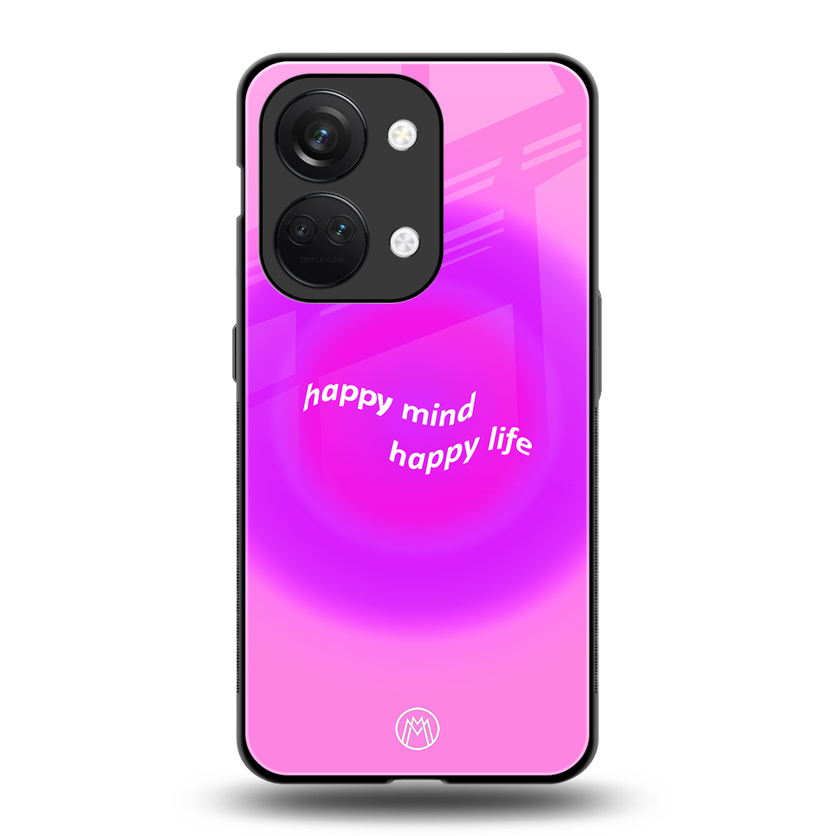 happy mind back phone cover | glass case for oneplus nord 3