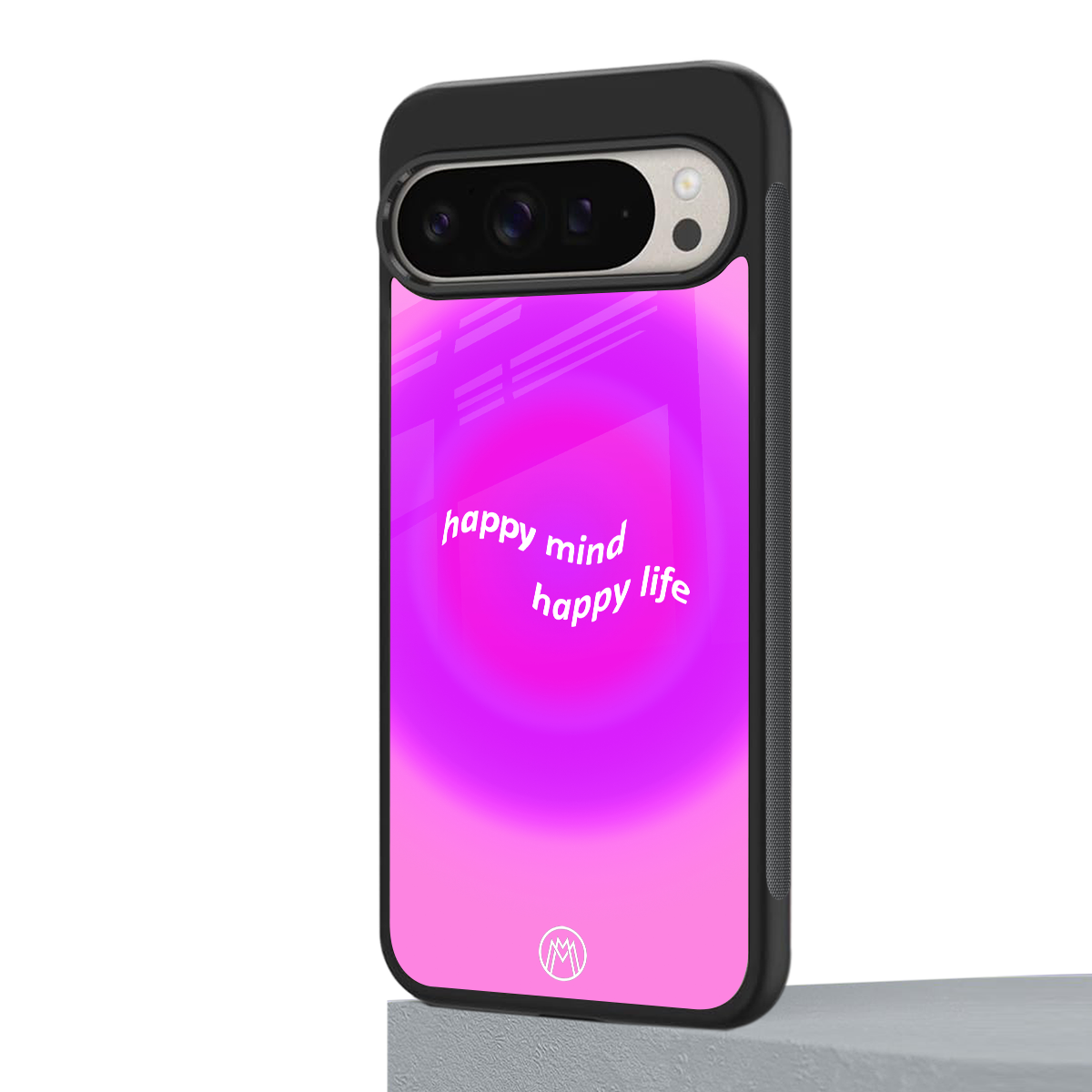 happy mind back phone cover | glass case for google pixel 9 pro