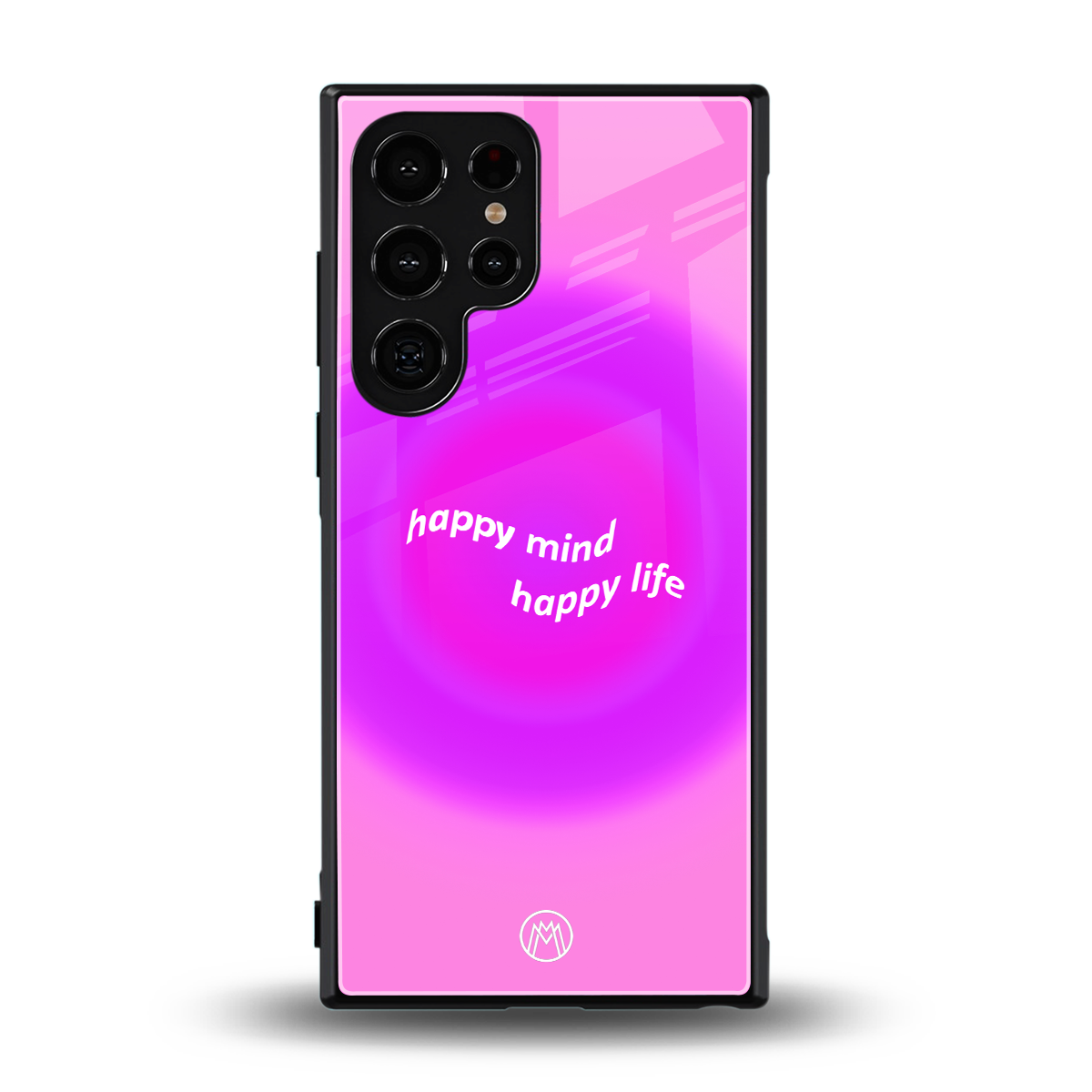happy mind back phone cover | glass case for samsung galaxy s24 ultra