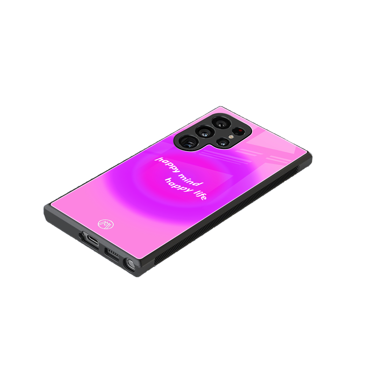 happy mind back phone cover | glass case for samsung galaxy s24 ultra