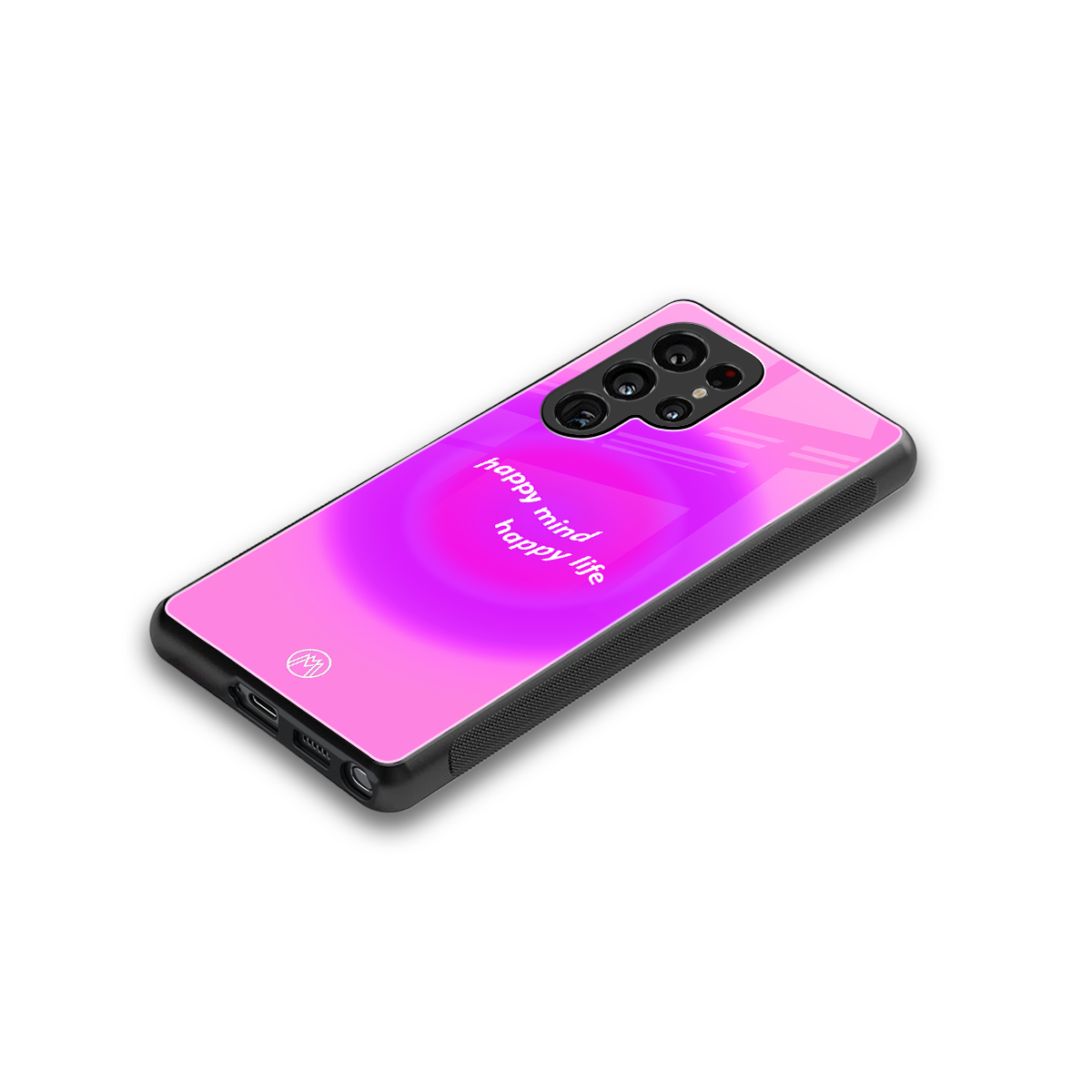 happy mind back phone cover | glass case for samsung galaxy s25 ultra