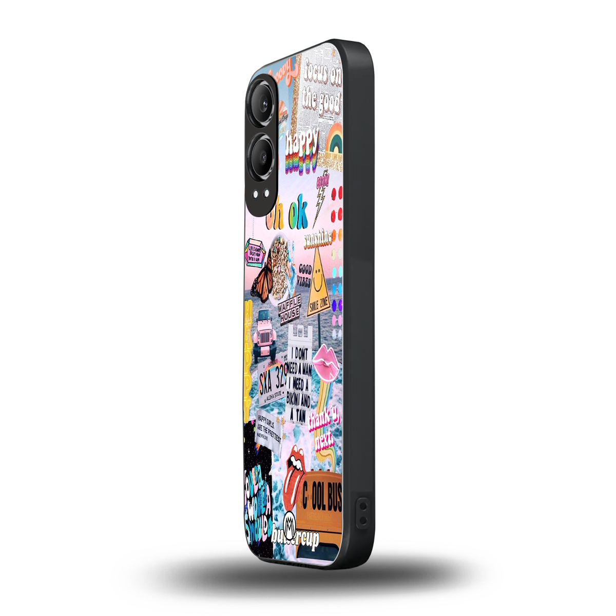 happy sunshine aesthetic collage back phone cover | glass case for oneplus nord ce 4 lite