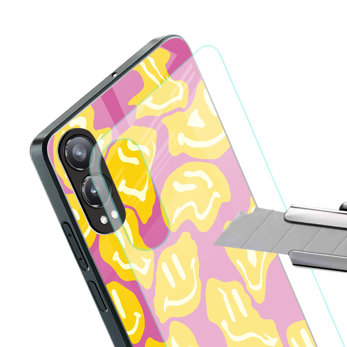 happy trip back phone cover | glass case for oneplus nord ce 4 lite