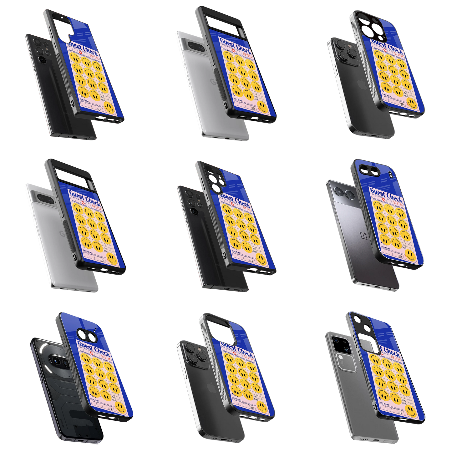 Durable Glass Back Mobile Case for iPhone, Samsung, OnePlus, Google Pixel, Redmi, Vivo, Oppo