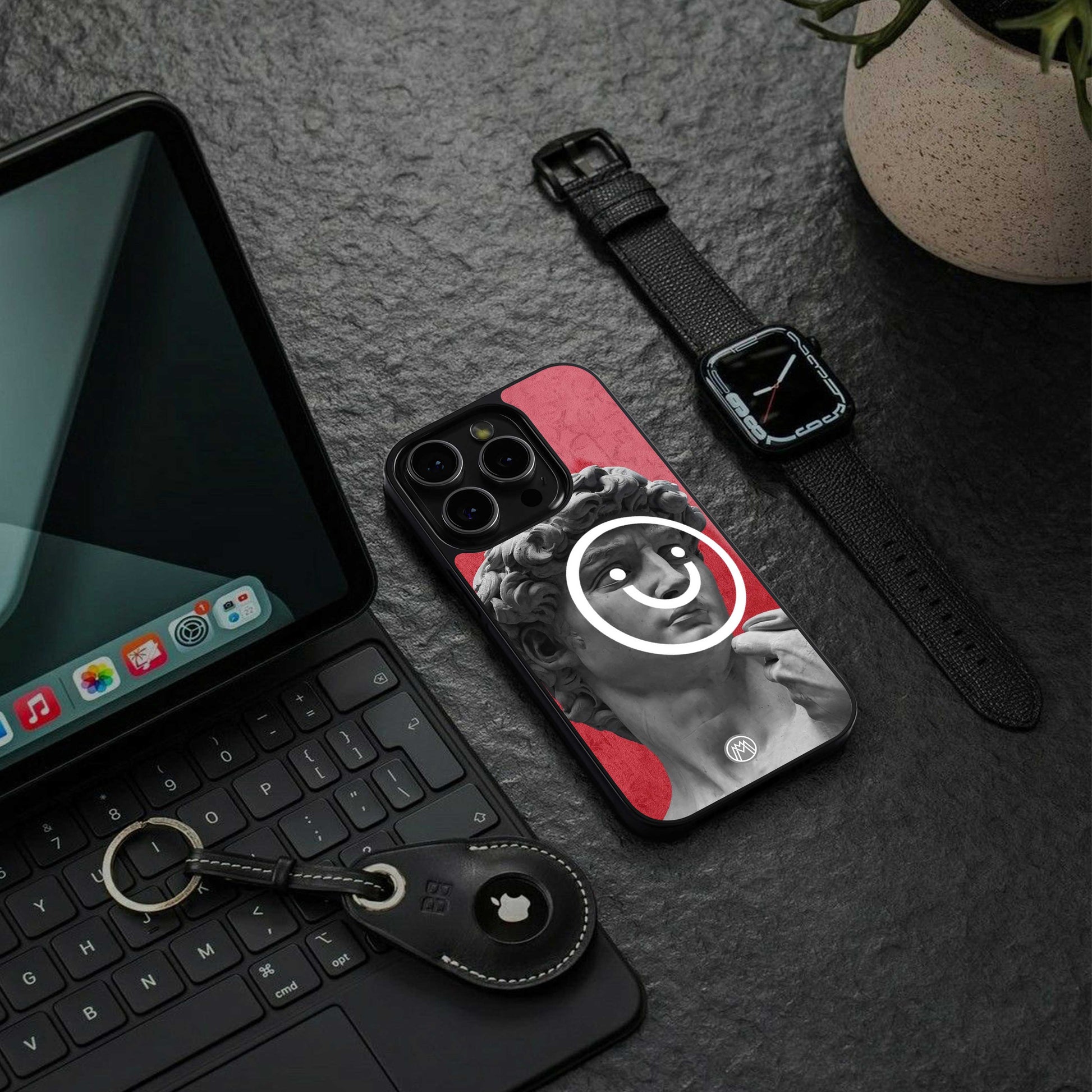 happy michelangelo back phone cover | glass case for iphone 13 pro max