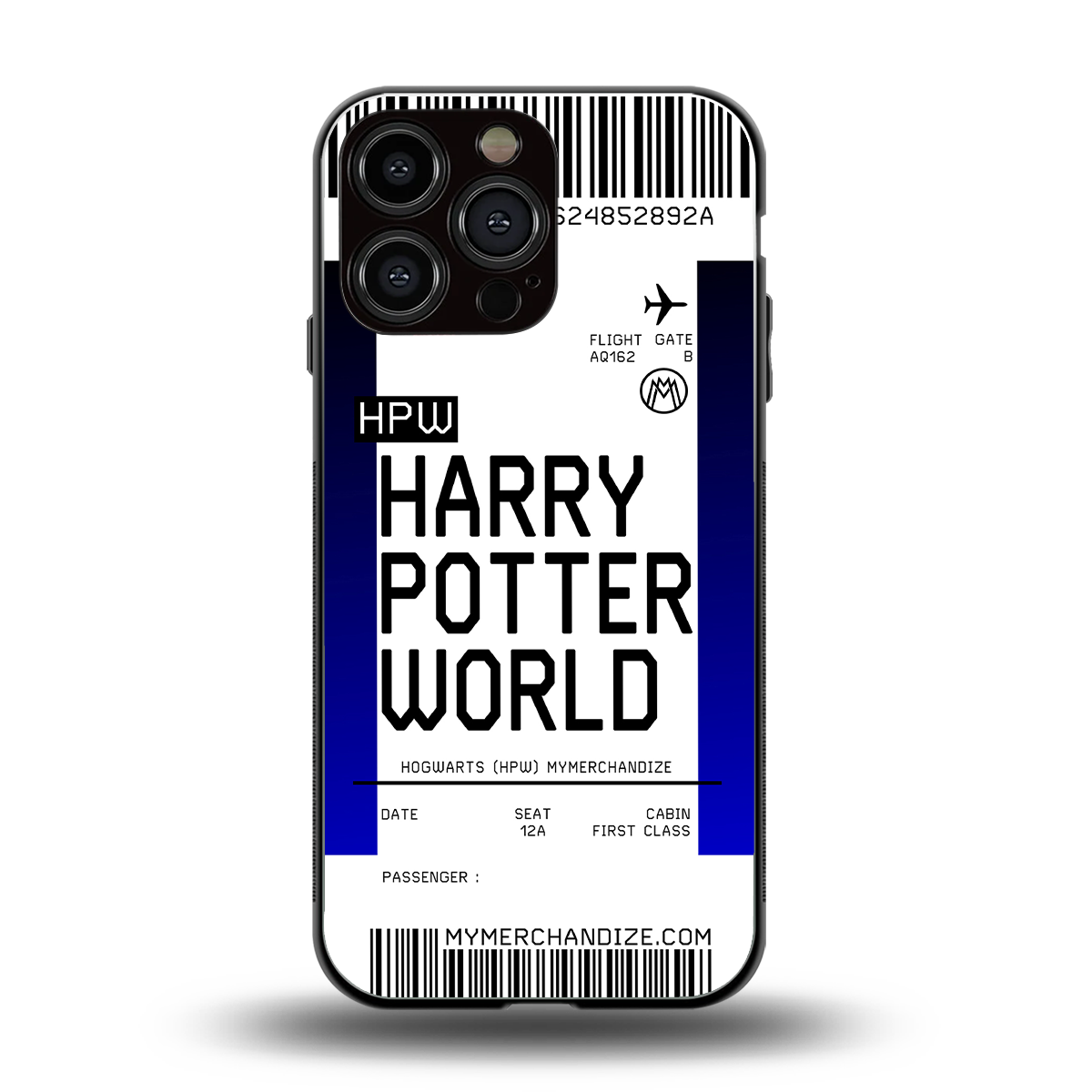 harry potter hogwarts boarding pass ticket back phone cover | glass case for iphone 16 pro max