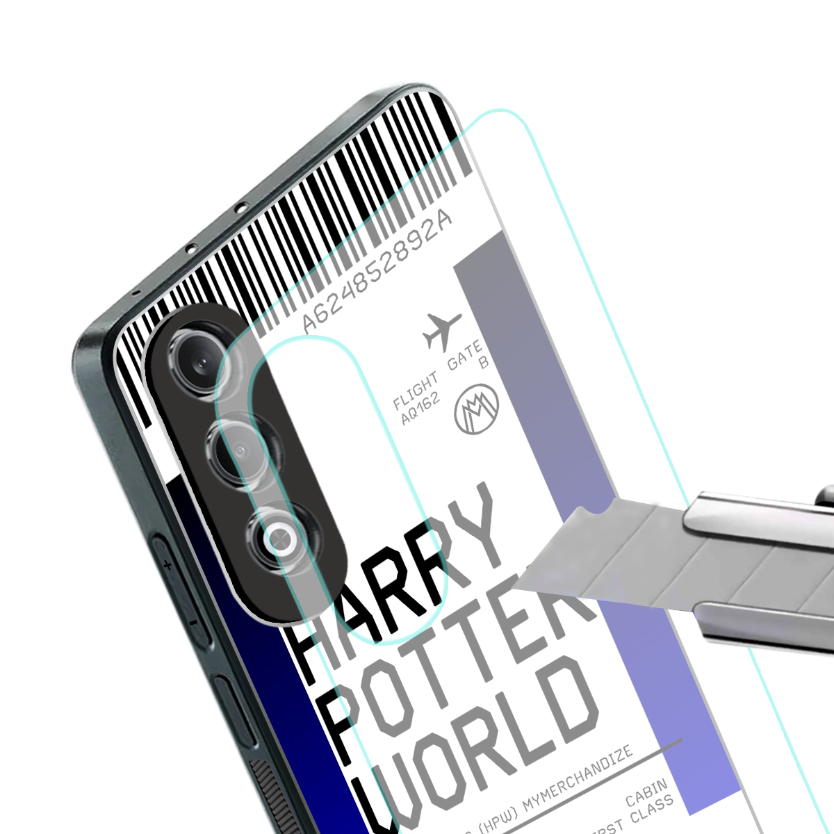 harry potter hogwarts boarding pass ticket back phone cover | glass case for oneplus nord ce 4
