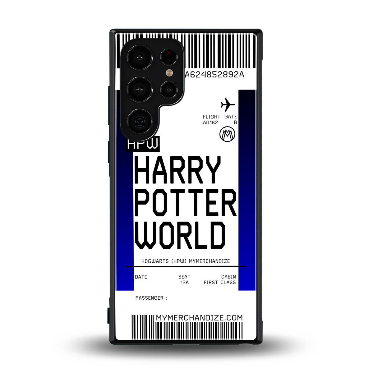 harry potter hogwarts boarding pass ticket back phone cover | glass case for samsung galaxy s24 ultra