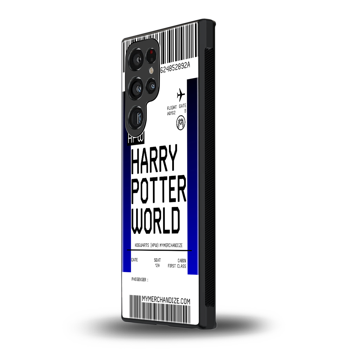 harry potter hogwarts boarding pass ticket back phone cover | glass case for samsung galaxy s24 ultra