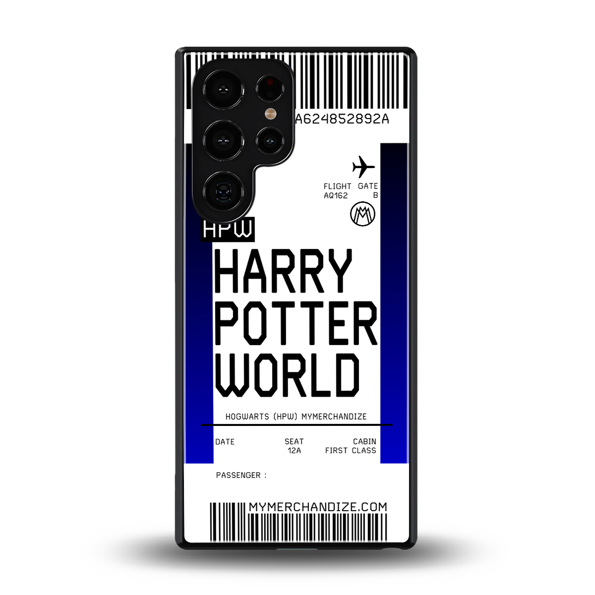 harry potter hogwarts boarding pass ticket back phone cover | glass case for samsung galaxy s25 ultra