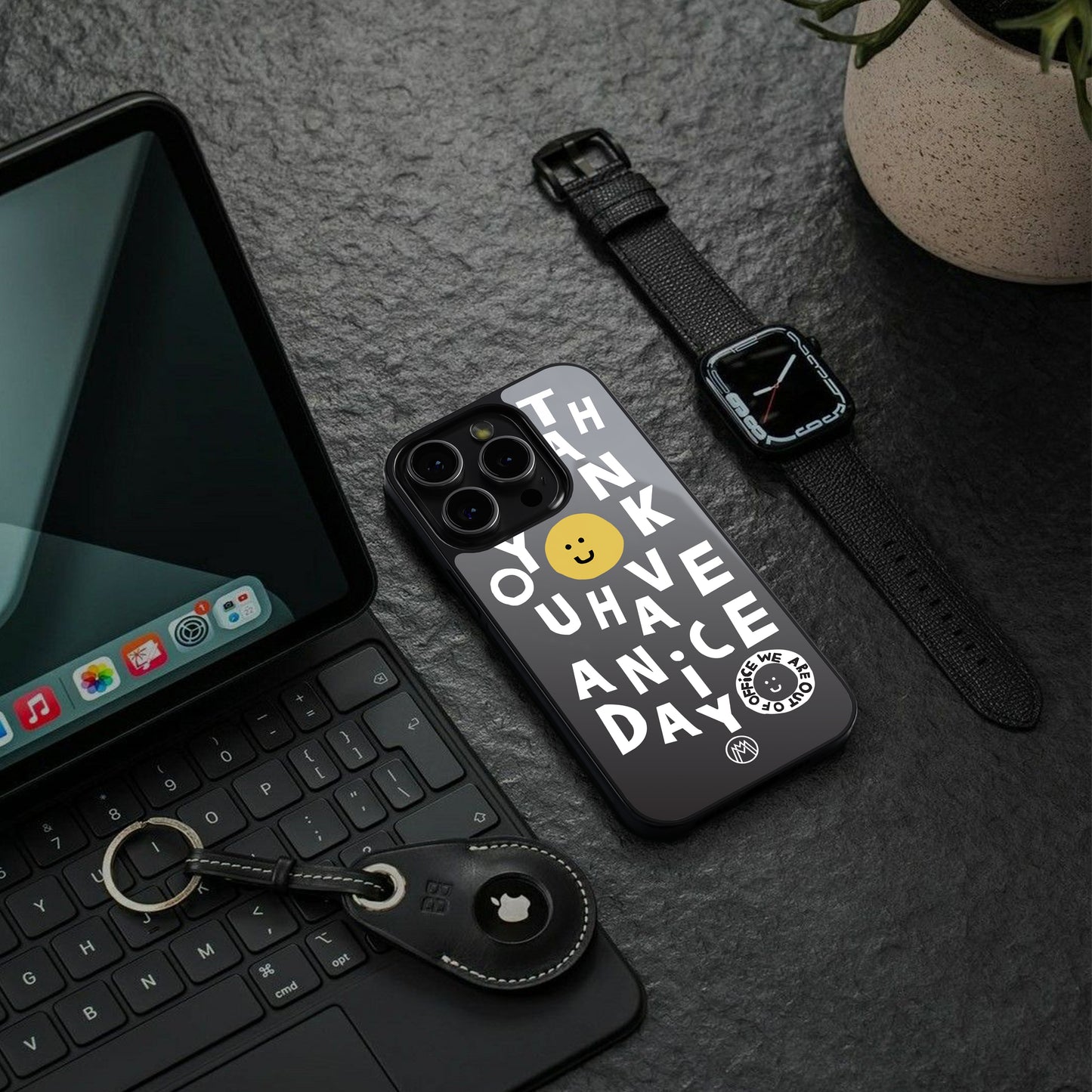 have a nice day back phone cover | glass case for iphone 16