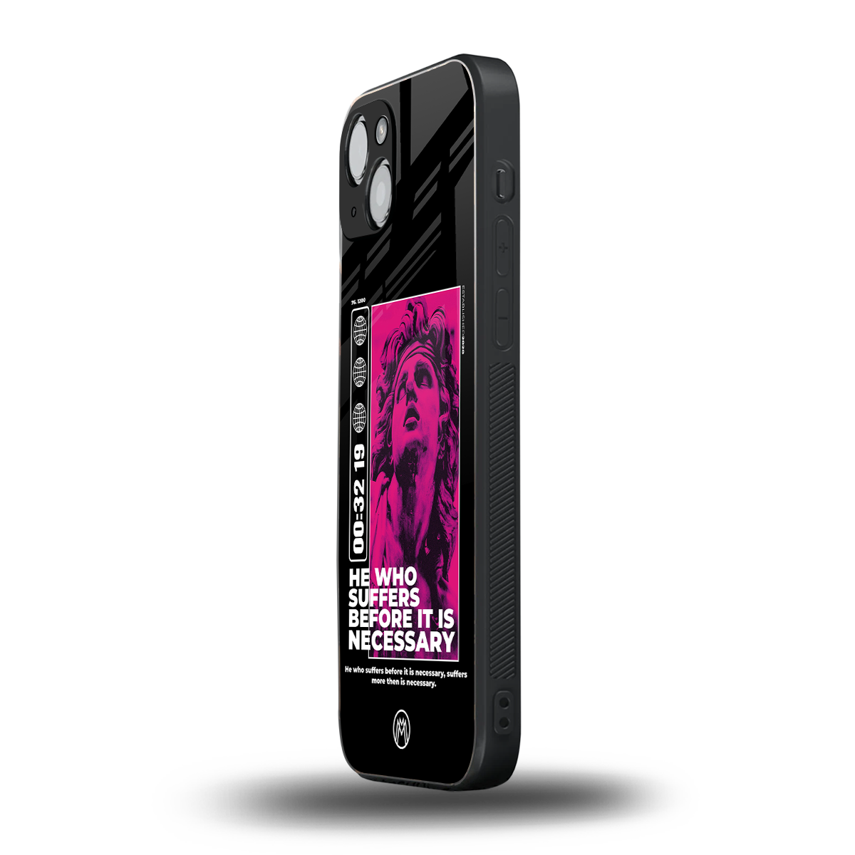 he who suffers back phone cover | glass case for iphone 15