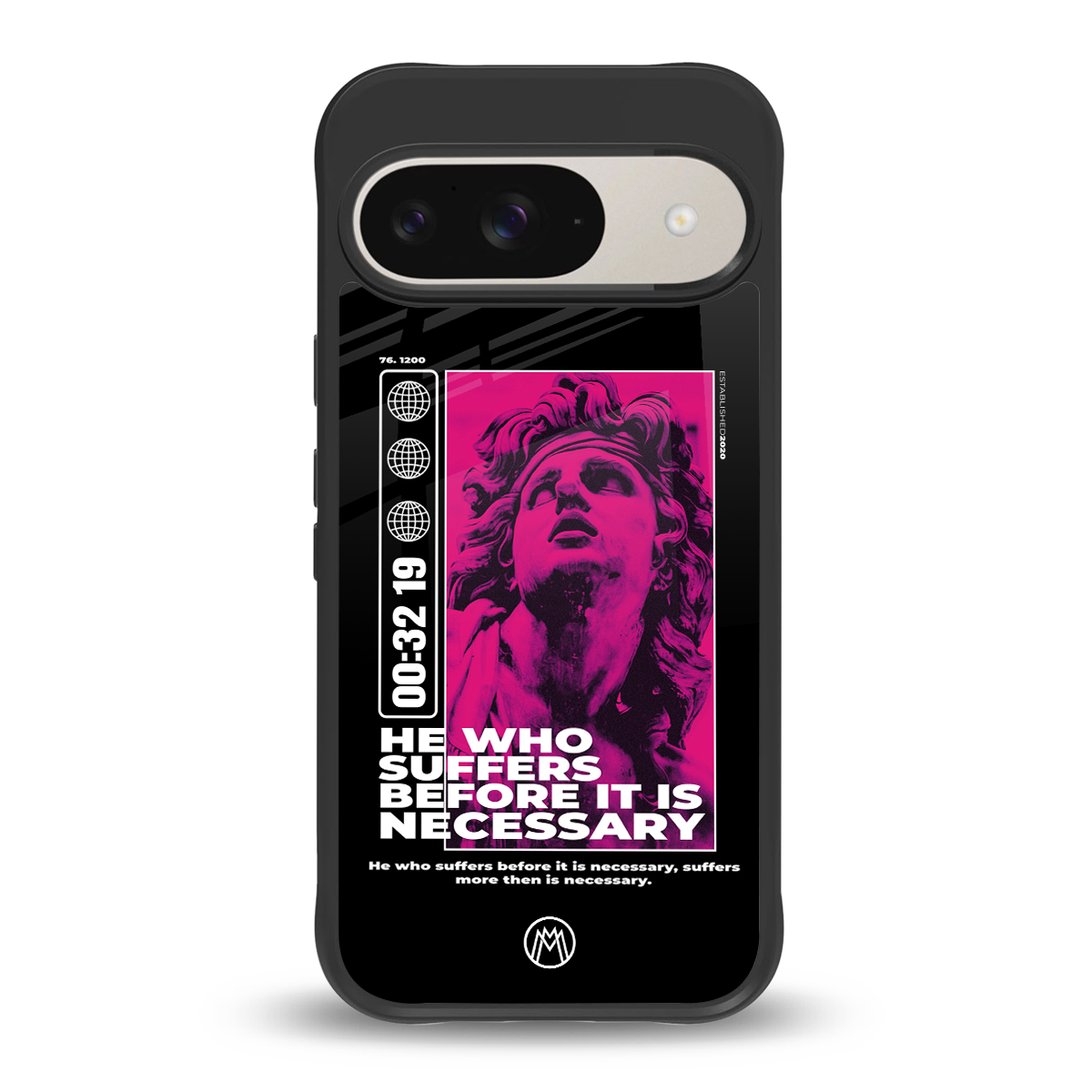 he who suffers back phone cover | glass case for google pixel 9