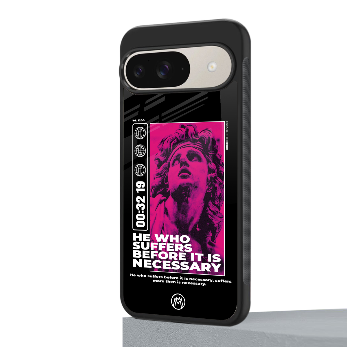 he who suffers back phone cover | glass case for google pixel 9