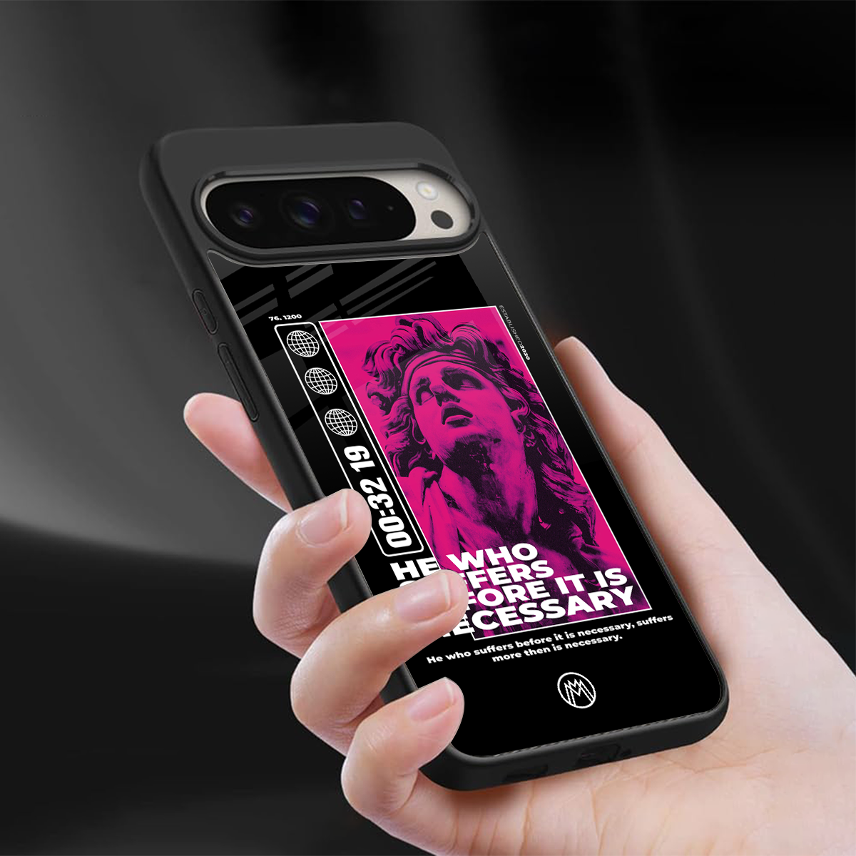 he who suffers back phone cover | glass case for google pixel 9 pro