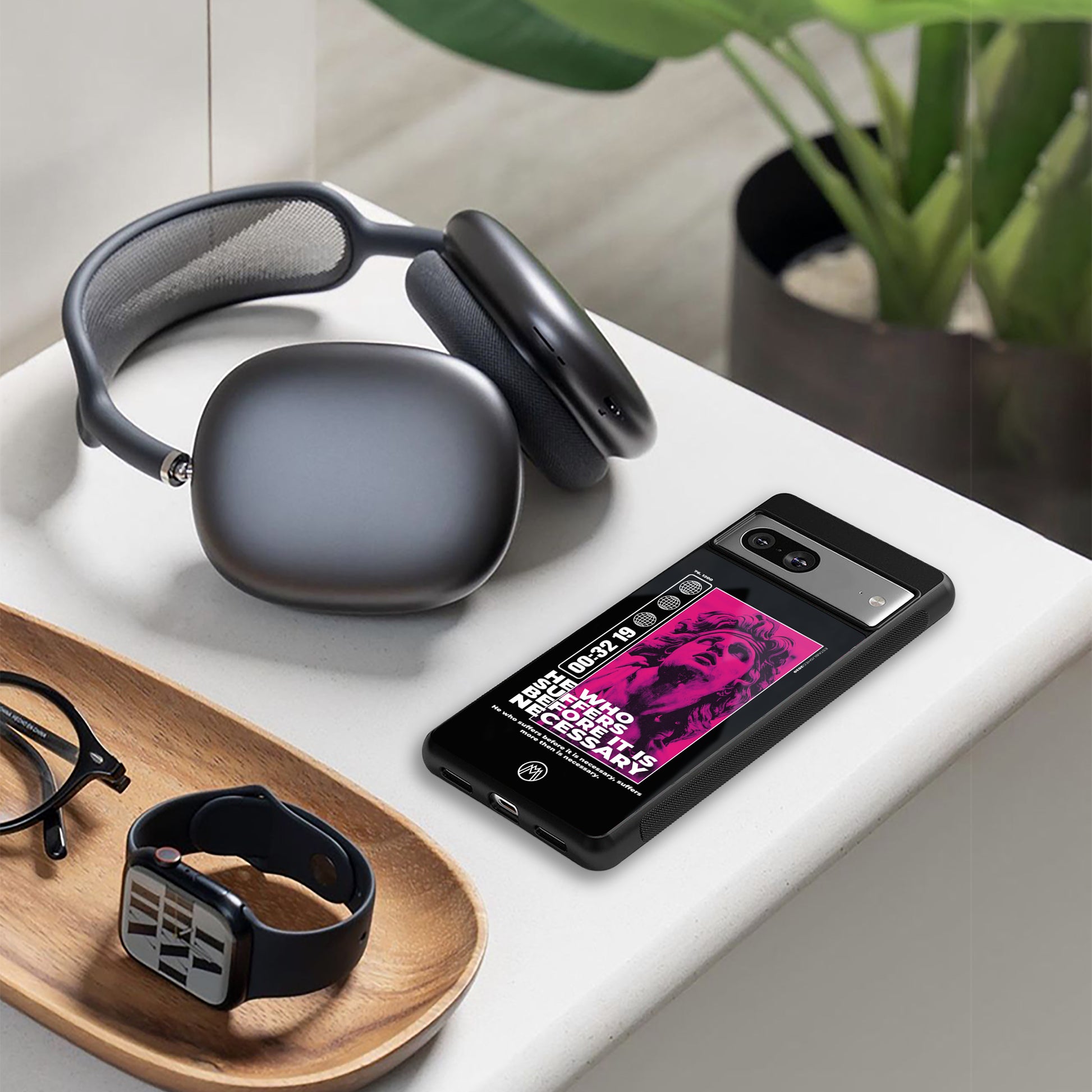 he who suffers back phone cover | glass case for google pixel 9 pro