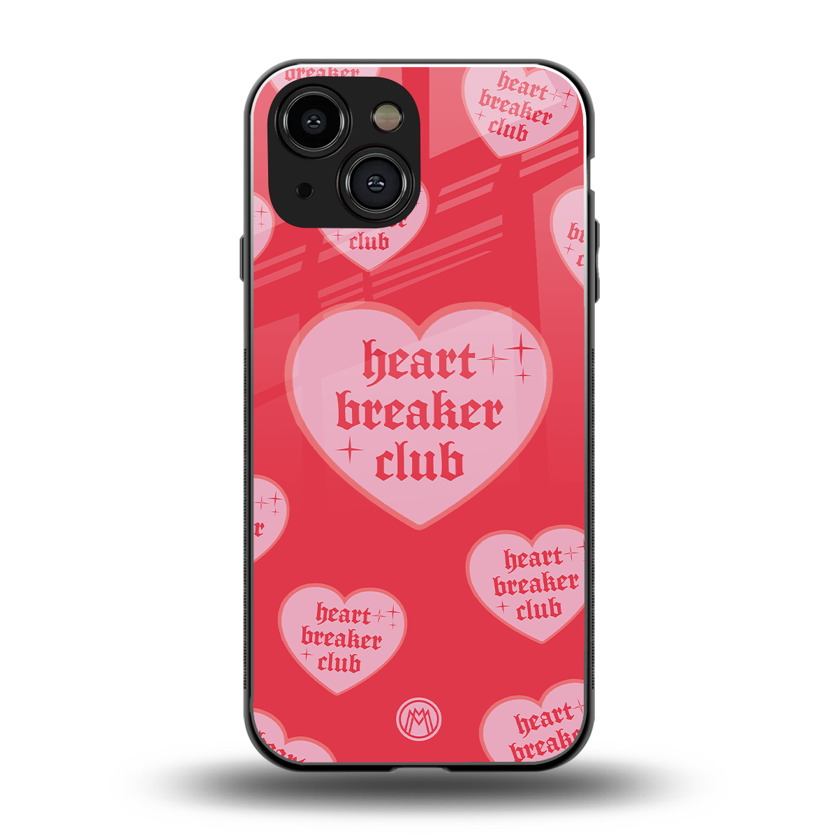 heart breaker club back phone cover | glass case for iphone 13 mini