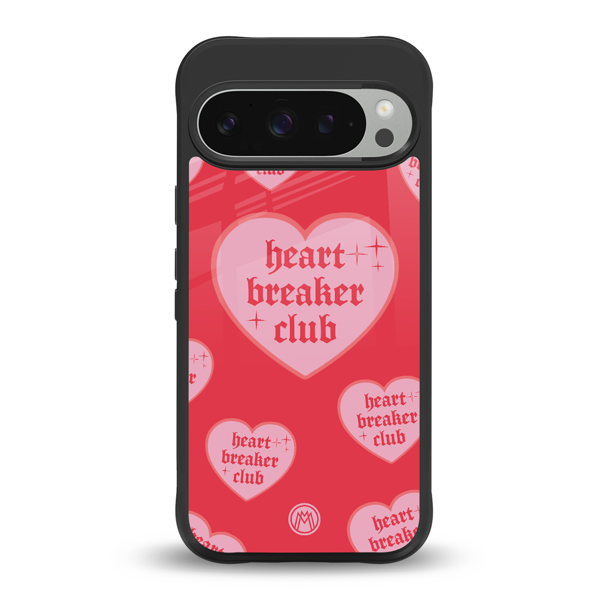 heart breaker club back phone cover | glass case for google pixel 9 pro xl