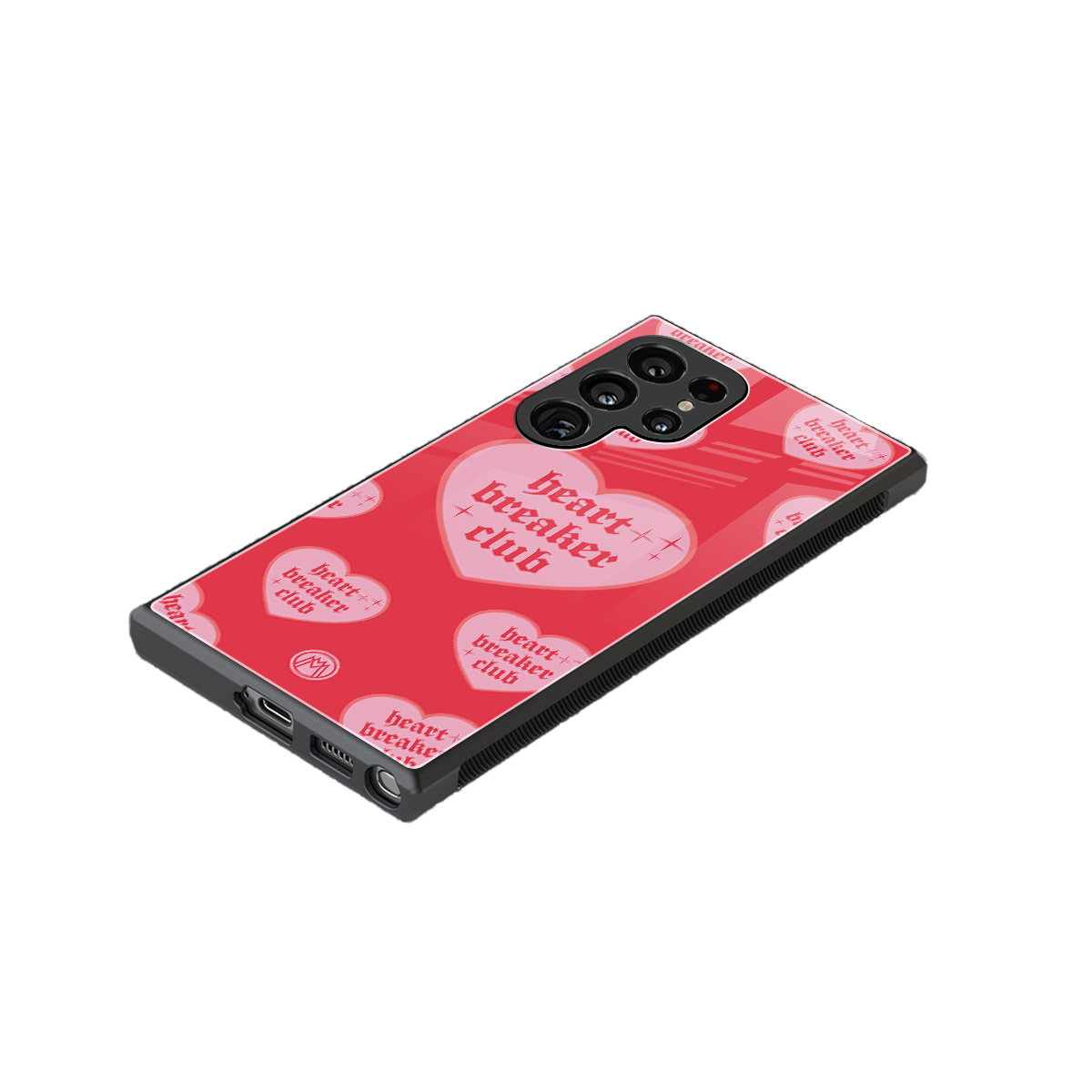 heart breaker club back phone cover | glass case for samsung galaxy s24 ultra