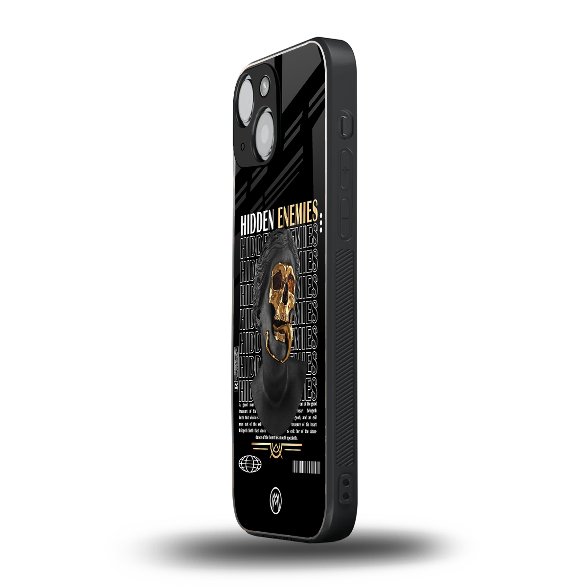 hidden enemies back phone cover | glass case for iphone 13 mini