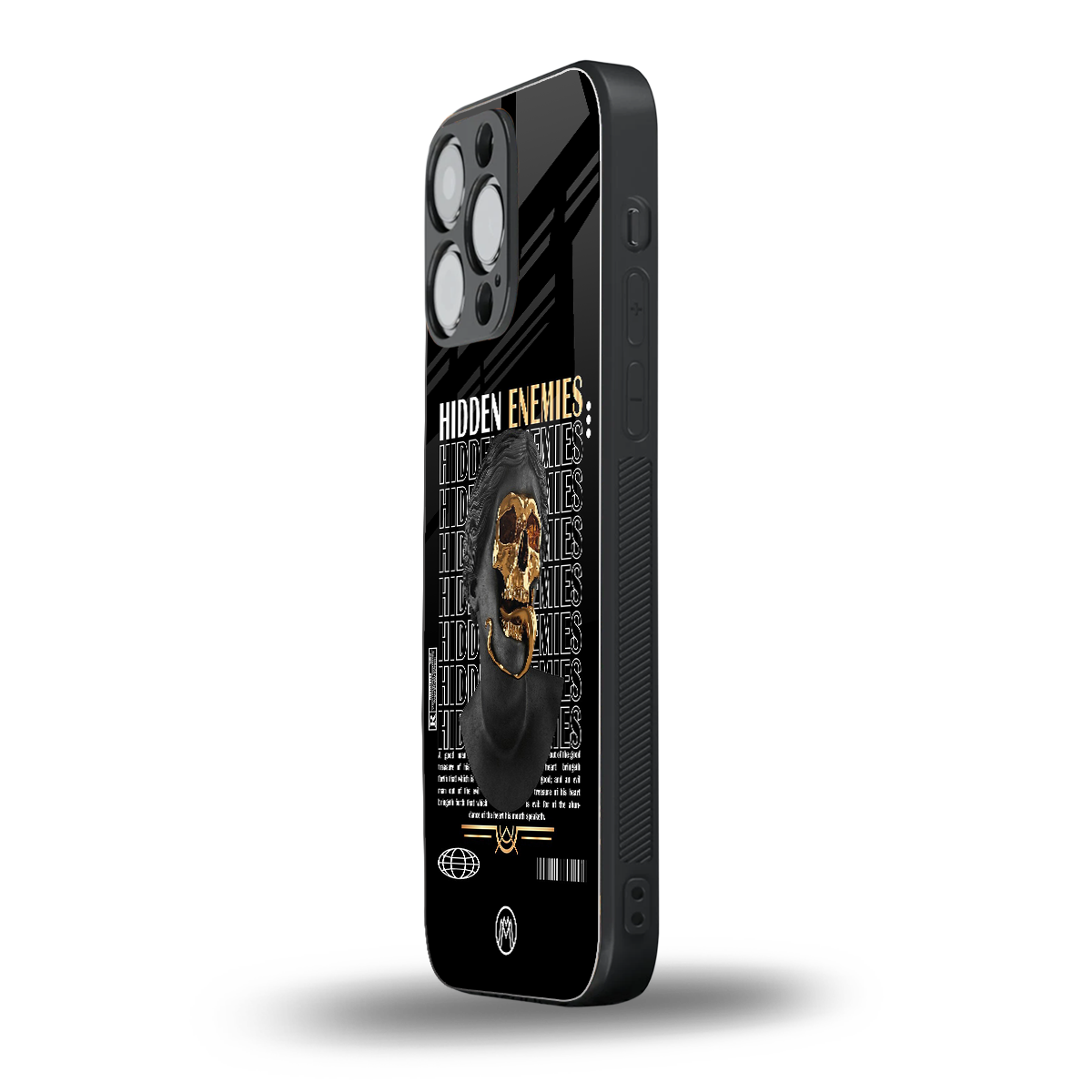 hidden enemies back phone cover | glass case for iphone 16 pro max