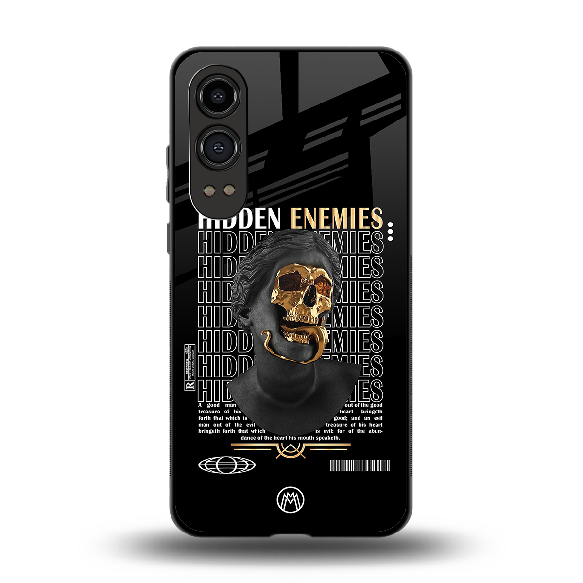 hidden enemies back phone cover | glass case for oneplus nord ce 4 lite