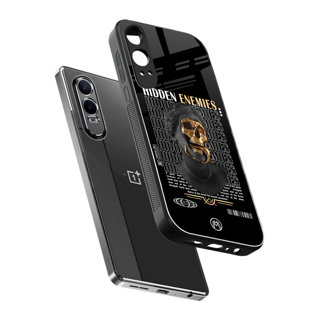 hidden enemies back phone cover | glass case for oneplus nord ce 4 lite