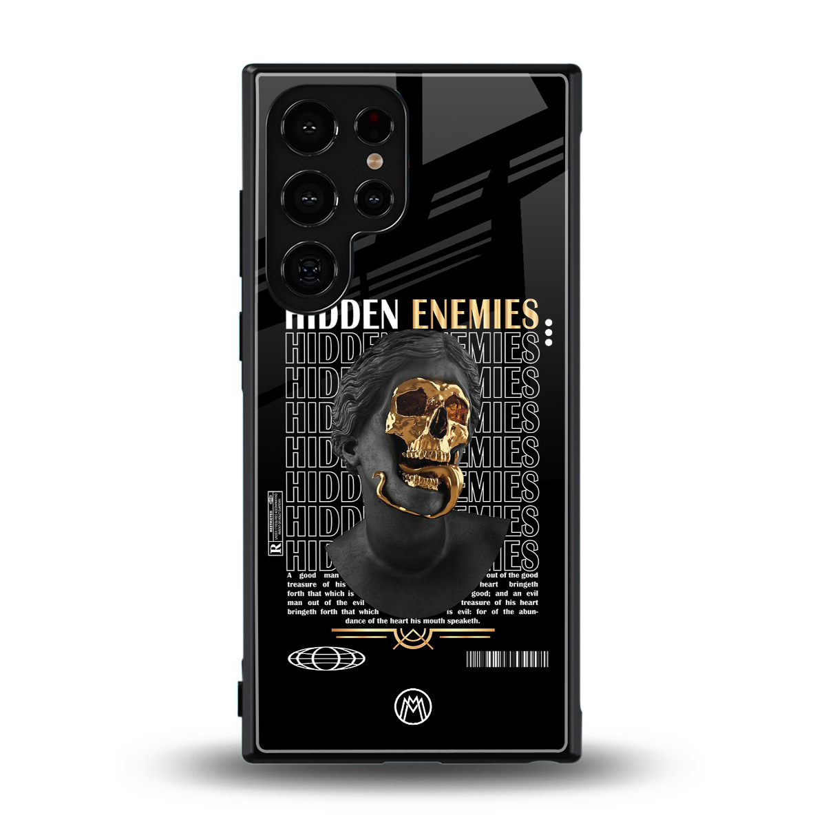 hidden enemies back phone cover | glass case for samsung galaxy s24 ultra