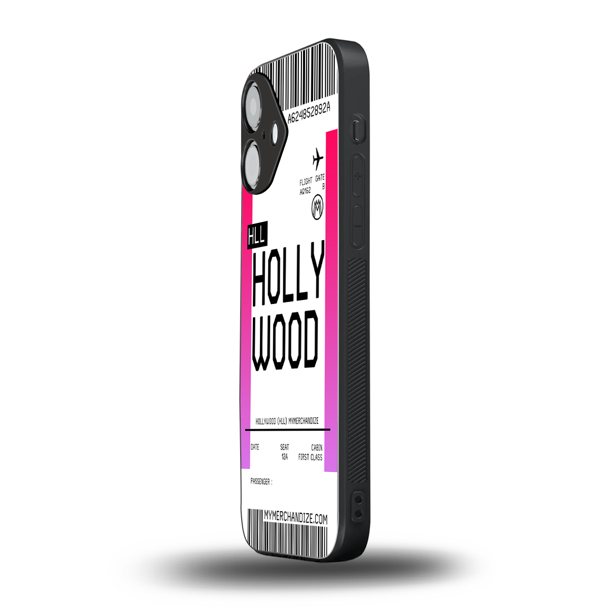 hollywood boarding pass ticket back phone cover | glass case for iphone 16