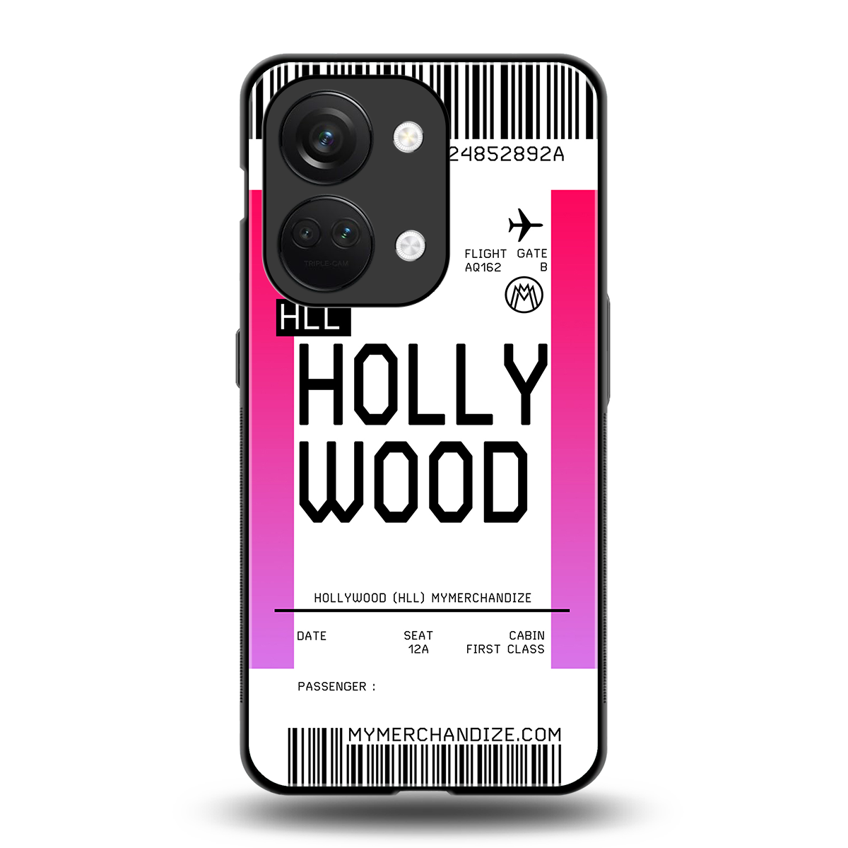 hollywood boarding pass ticket back phone cover | glass case for oneplus nord 3