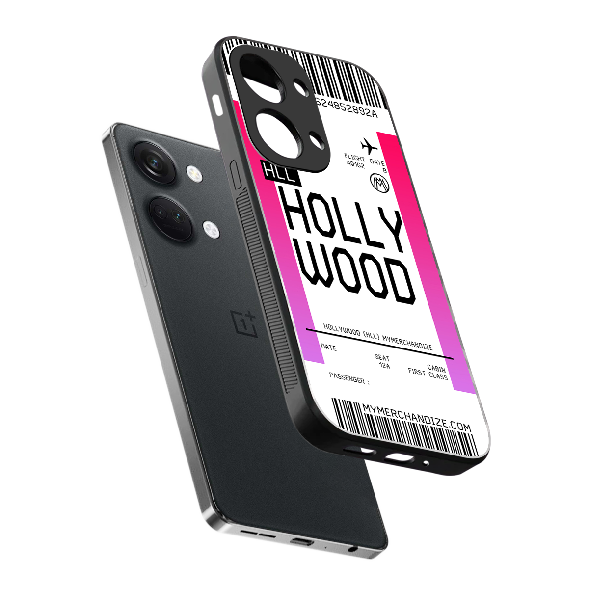 hollywood boarding pass ticket back phone cover | glass case for oneplus nord 3